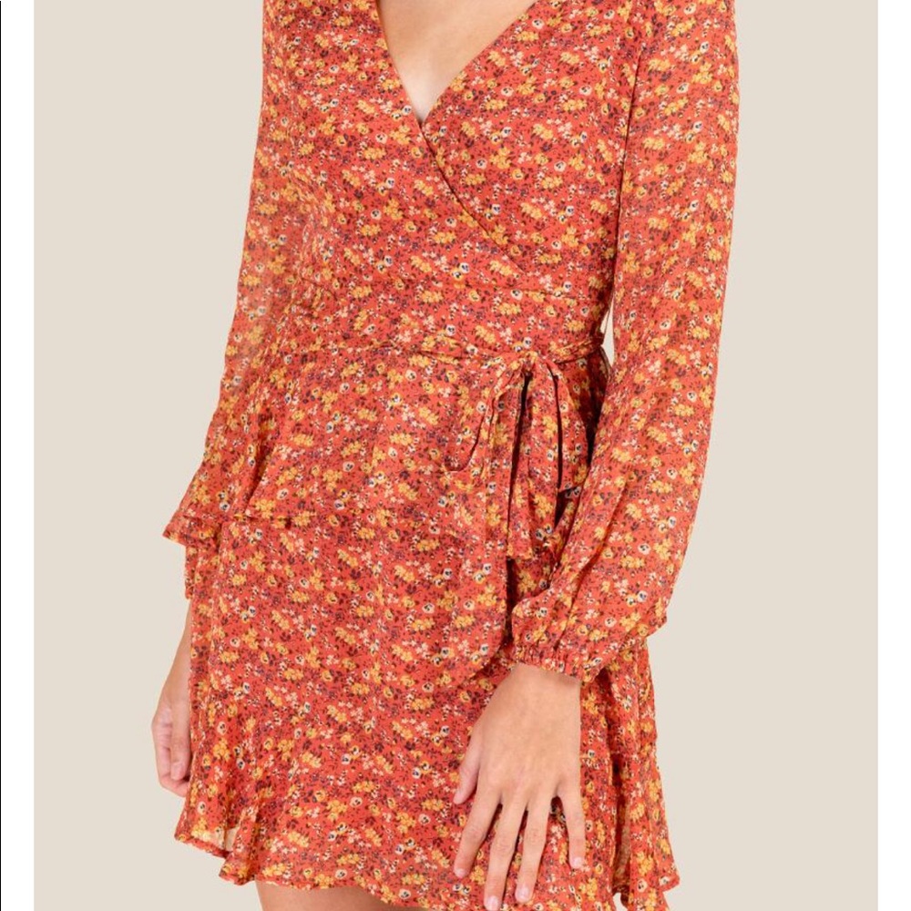 Orange floral dress